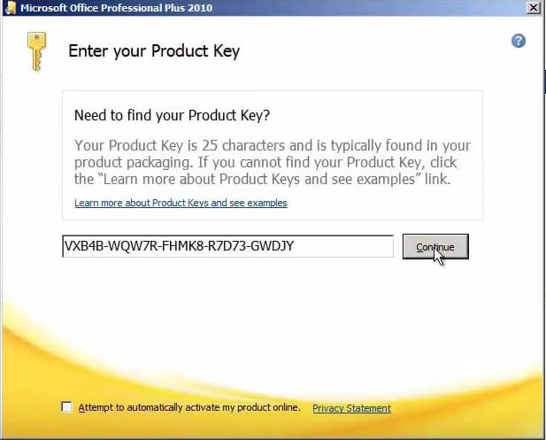 find your product key for office 2010