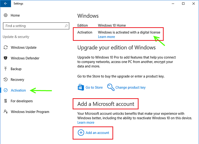 windows 10 product key vs product id