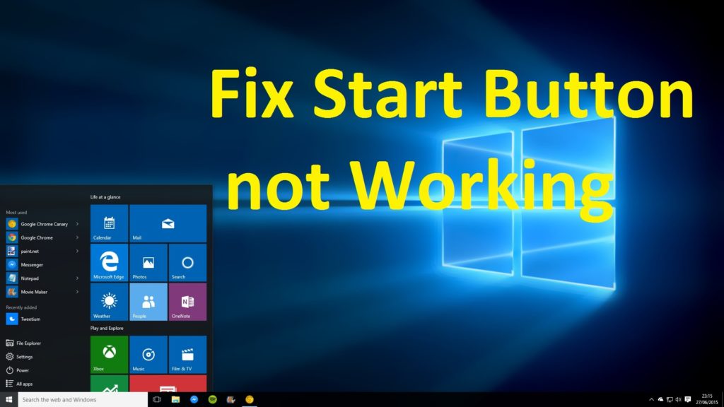 start menu doesn t open