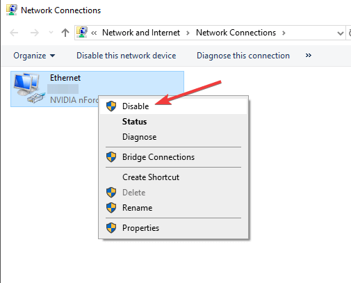 Disable all Additional network Connections