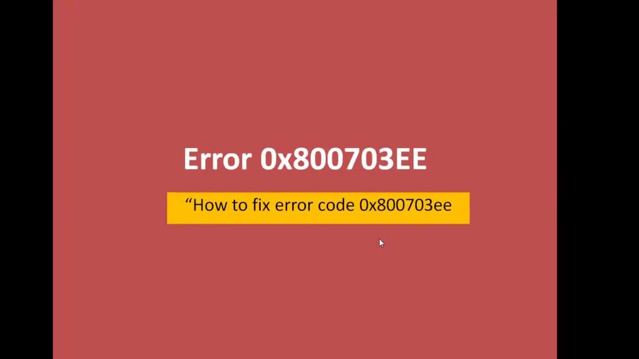 How to Fix Windows Update Error 0x800703ee in Windows 10