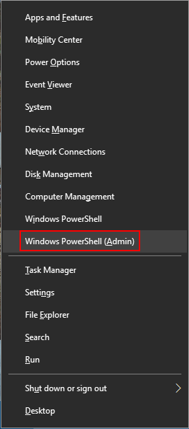 open Windows PowerShell (Admin)