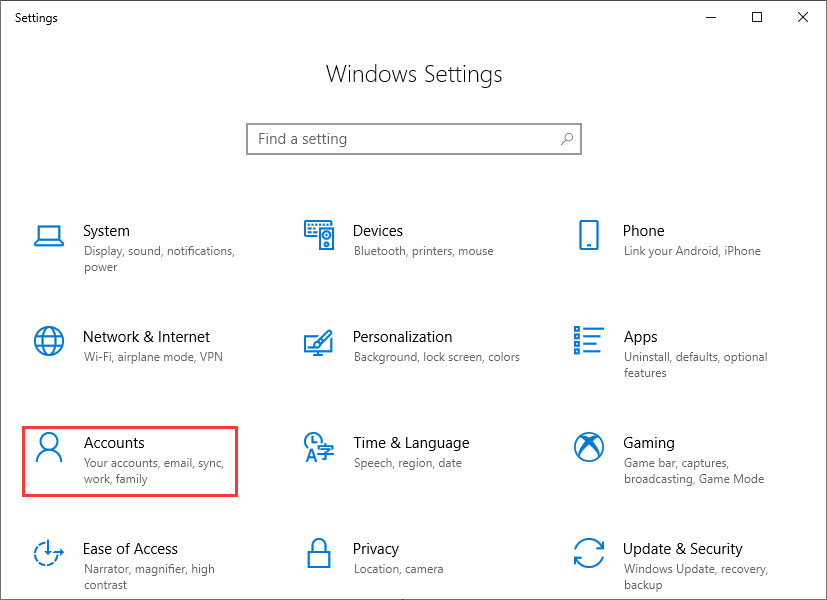 change your Windows 10 username via settings
