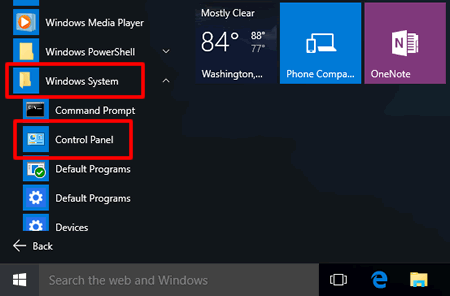 where is control panel in windows 10