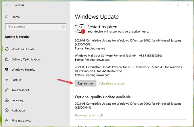 Install Pending Windows Updates